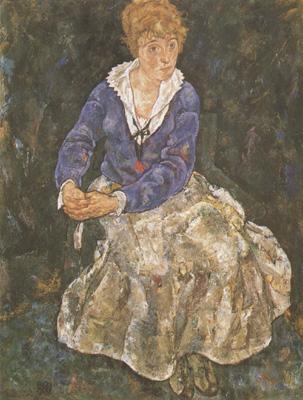 Egon Schiele Portrait of the Artist's Wife,Seated (mk12) Norge oil painting art